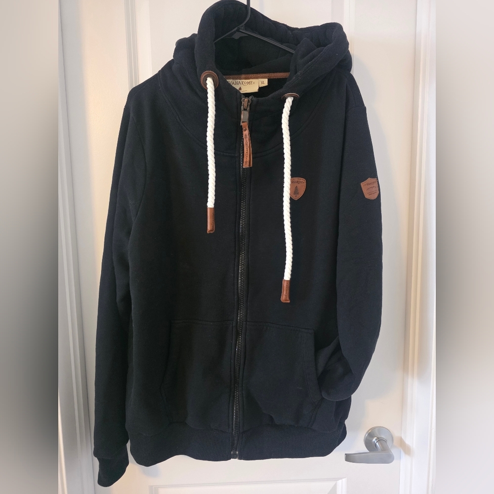 Wanakome Black Hoodie with Brown Accents